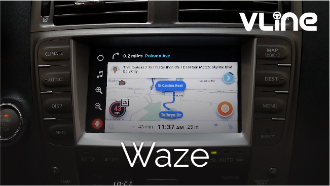 GROM Audio VLine Infotainment System Upgrade Waze Maps