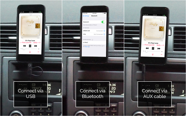 vedtage legation Kalkun How to connect iPhone to car stereo