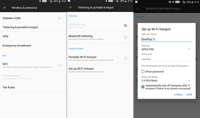 Android WiFi Tethering Hotspot Setup