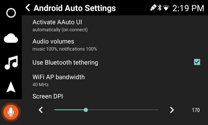 Android Auto VLine plugin setting