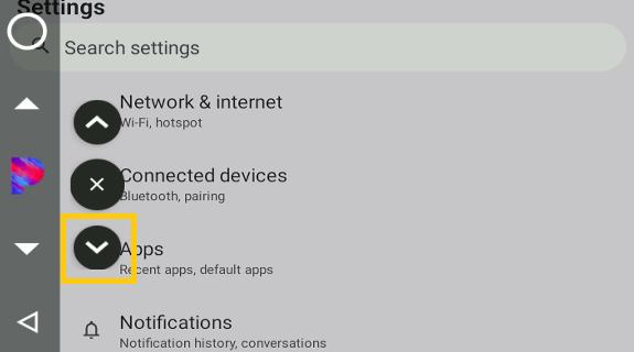 VLine navigation arrows overlay