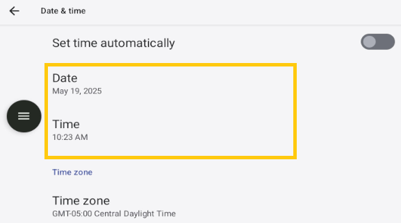 Date and Time VLine Settings