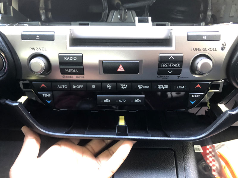 Lexus ES350 2014 below radio trim removal