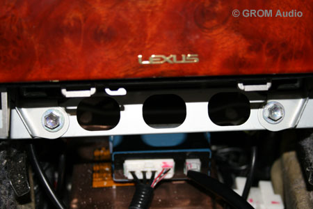 Installation of GROM USB MP3 and iPod adapter into Lexus SC430 2006 - remove 2 10mm bolts