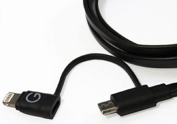 TOOGOO Double USB Rétractable 2 en 1 pour Chargeur de Cable de Données DInterface Apple pour Android Iphone Noir 