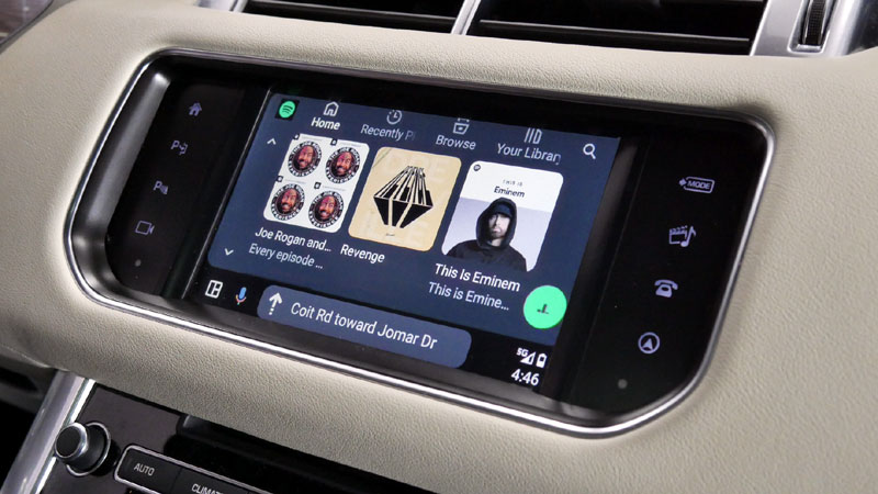 Maps using wireless Android Auto with VLine VL2 system on Land Rover Range Rover Bosch stereo