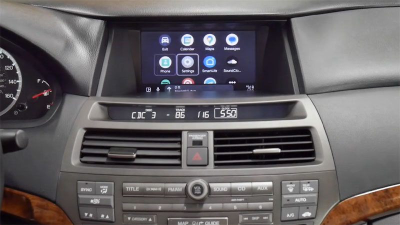 Android Auto on Honda Accord 2008-2012 with factory nav stereo with GROM VLine VL2