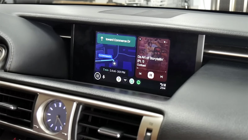 Android Auto on Lexus IS 200t 250 300 350 2014-2019 without factory nav stereo with GROM VLine VL2