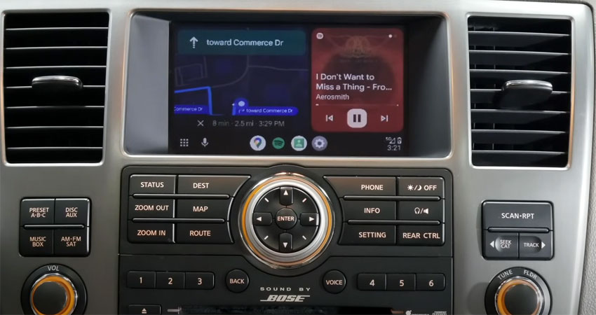 Android Auto on Nissan Armada 2008-2012 nav stereo with GROM VLine VL2