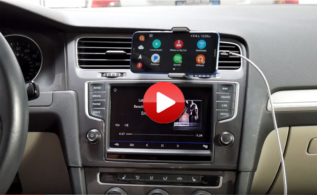Wirelinq Android cable demo video in VW Golf 2016