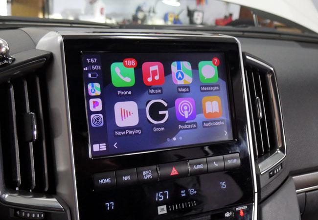 CarPlay on Toyota Land Cruiser 2021 stereo using GROM VLine