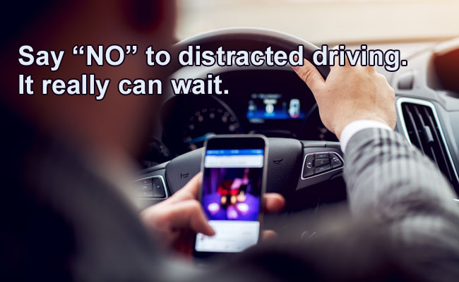 Say no to distracted driving