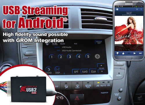 GROM supports USB Audio from Android Jelly Bean phones